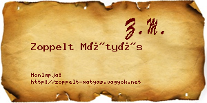 Zoppelt Mátyás névjegykártya